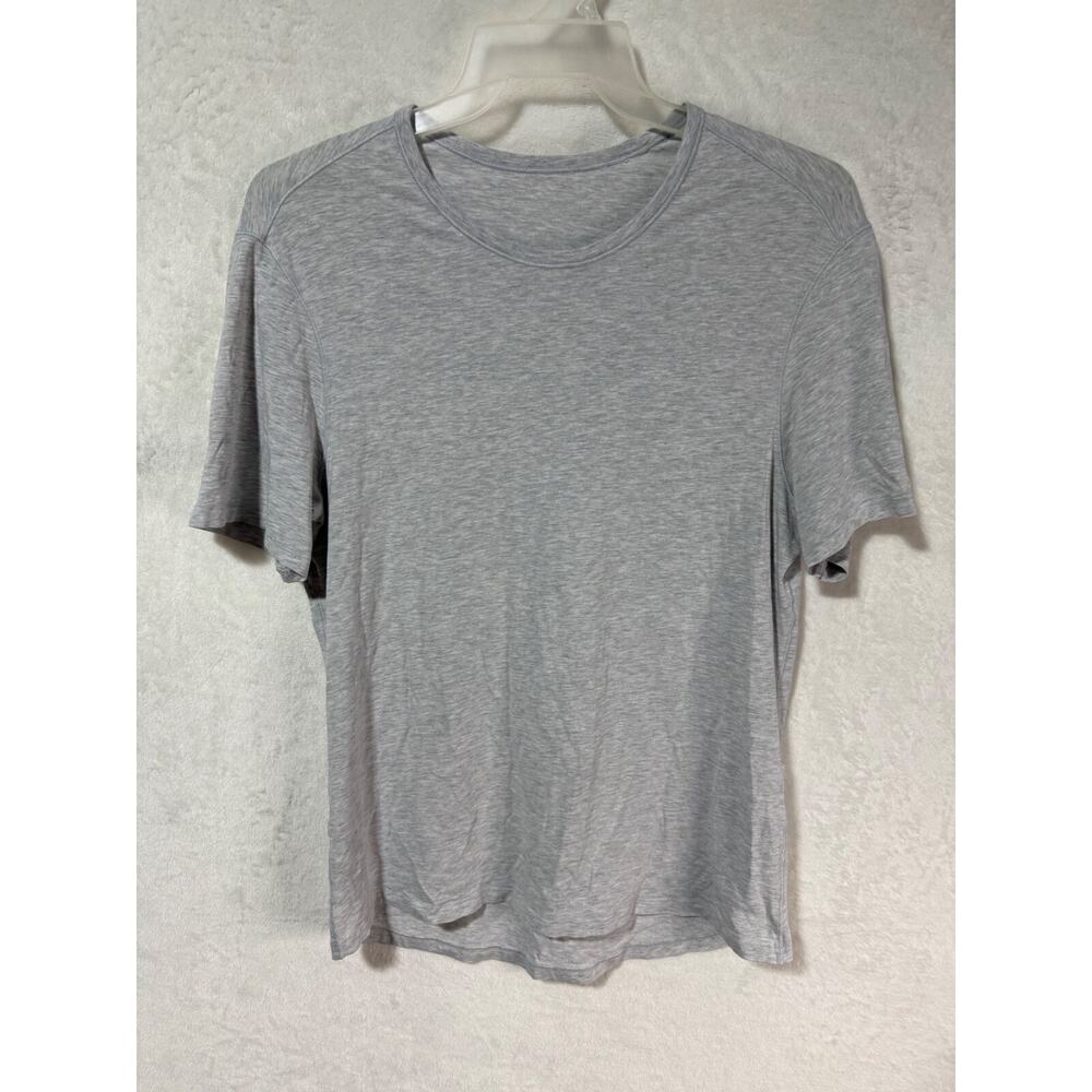 Lululemon Heather Gray Workout Crew Neck Short Sleeve Shirt Mens